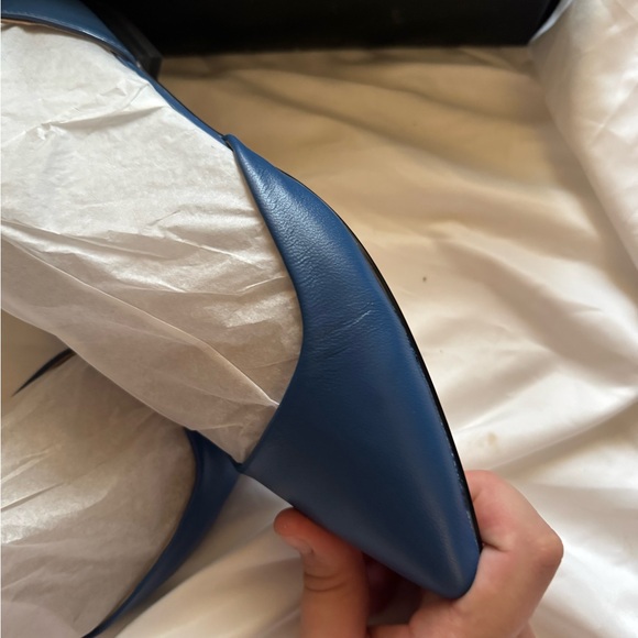 H by Halston Leather Flats Adjustable Strap Layla Indigo size 8 - Picture 5 of 7